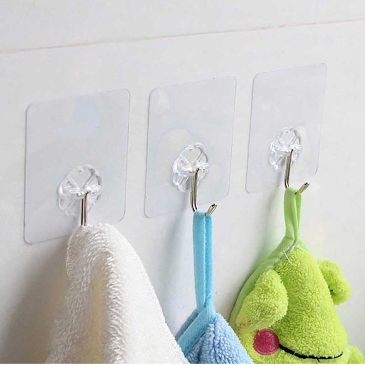 Heavy Duty Flower Adhesive Wall Hooks (10 Pcs Set)