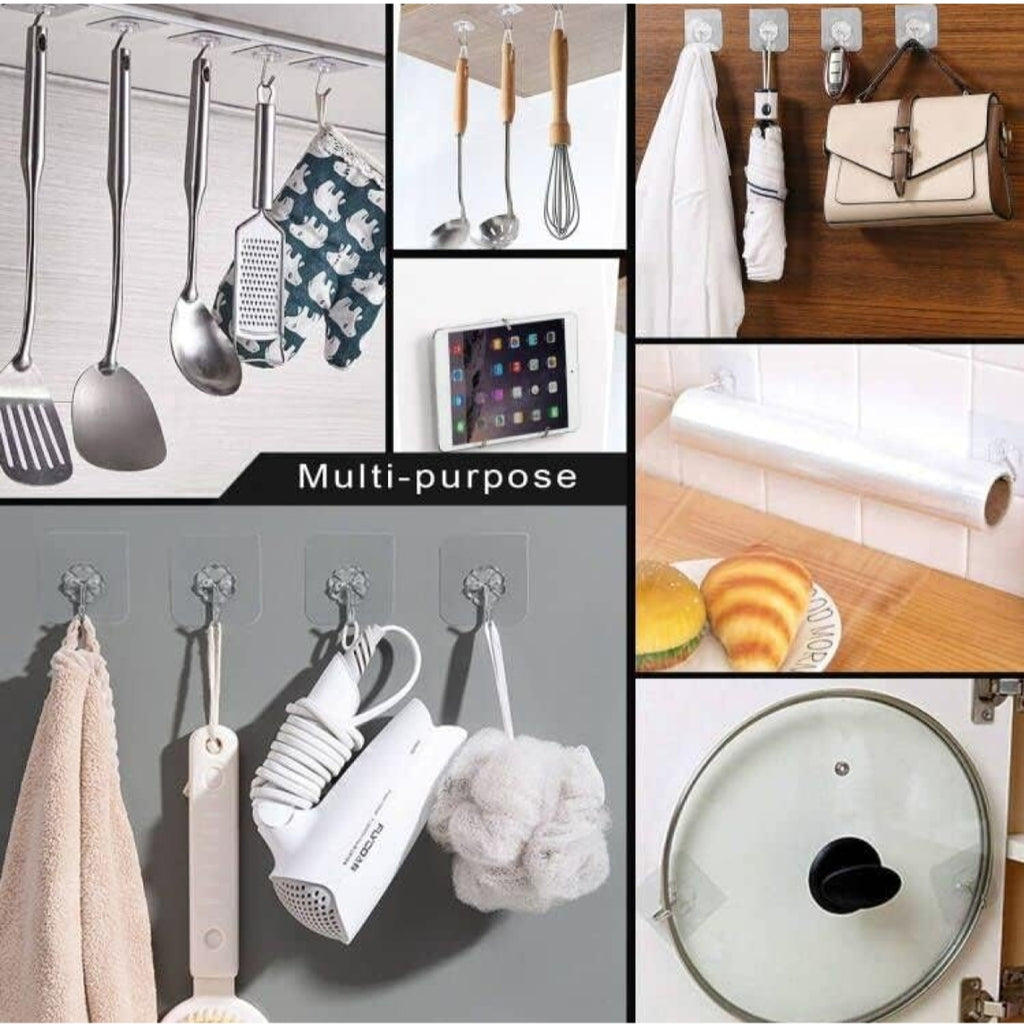 Heavy Duty Flower Adhesive Wall Hooks (10 Pcs Set)